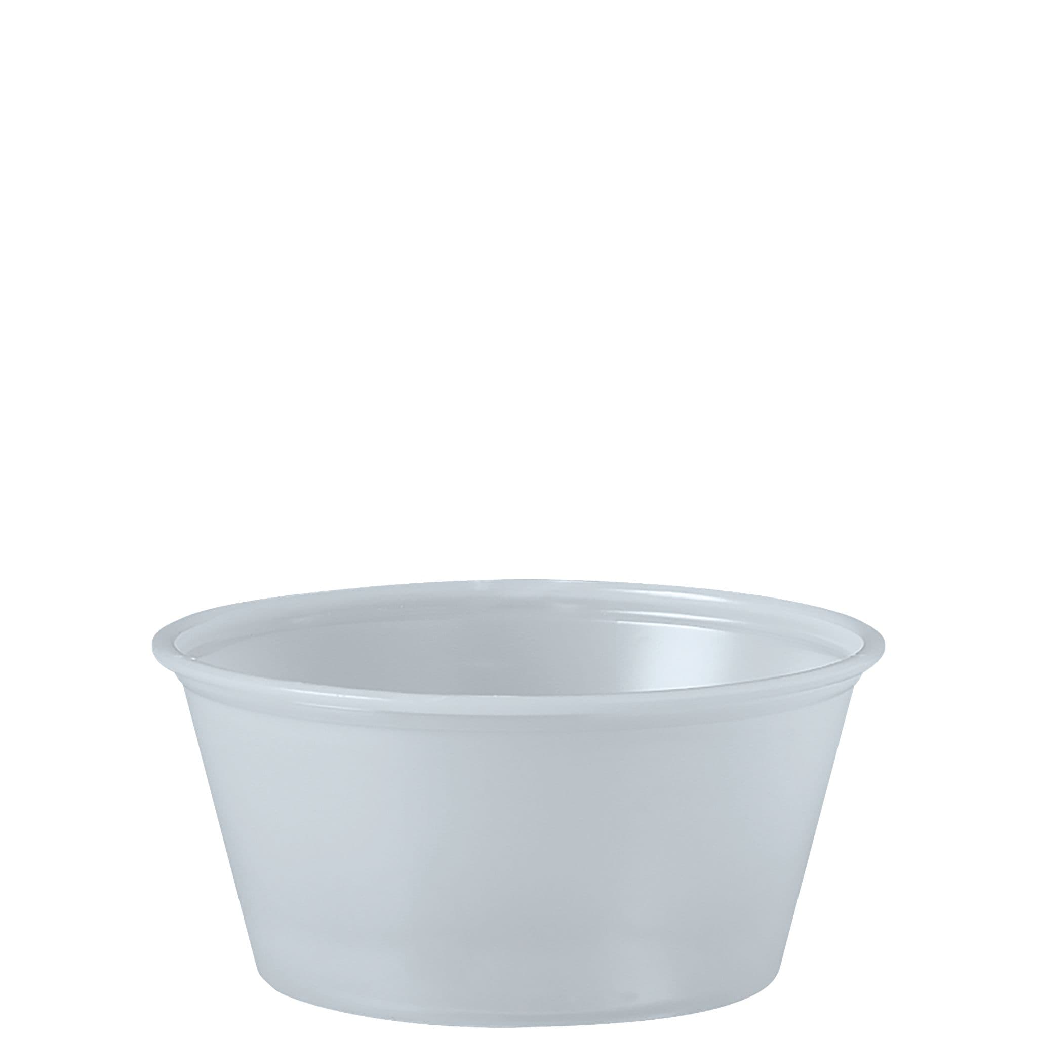 Solo® Souffle & Portion Cup 3.25 OZ PS Translucent Round Stackable 250 Count/Pack 10 Packs/Case 2500 Count/Case