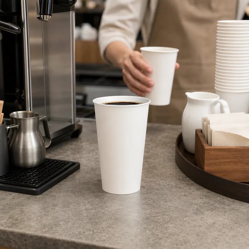 Hot Cup 20 OZ Single Wall Poly-Coated Paper White 800/Case