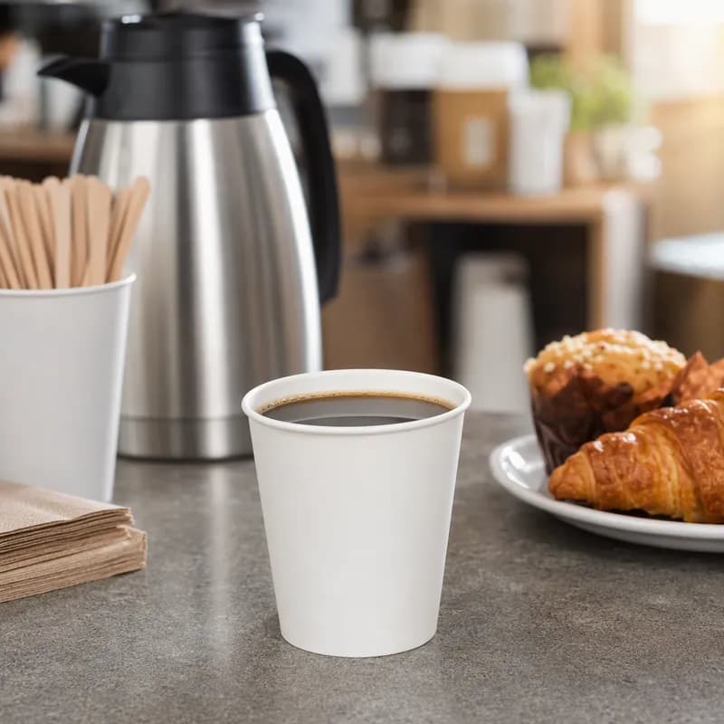 Carte Blanc Hot Cup Squat 10 OZ Paper White 1000/Case