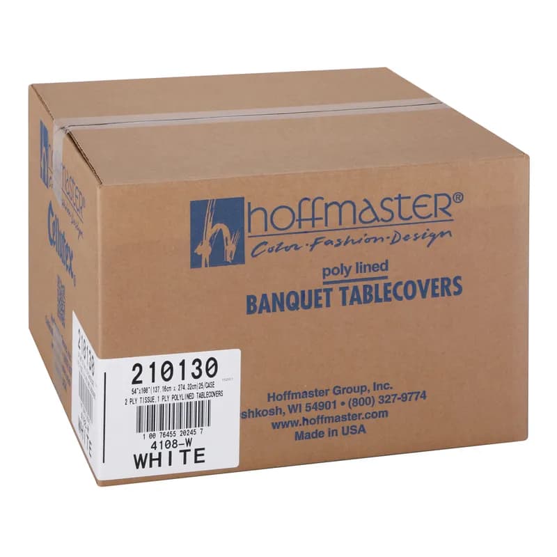 Table Cover 54X108 IN Paper Poly Blend White 25/Case