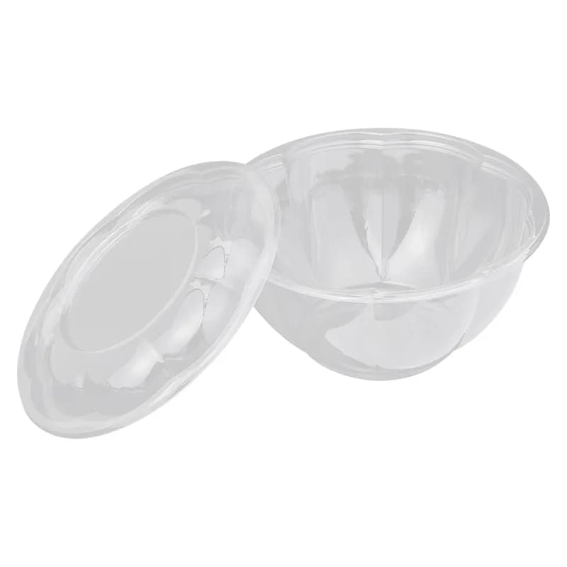 Victoria Bay Salad Bowl & Lid Combo With Dome Lid 32 OZ PET Clear Round Unhinged 150/Case