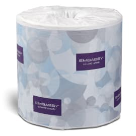 Embassy® Toilet Paper & Tissue Roll 4.25X4 IN 2PLY White Quilted 1.6IN Core Diameter 500 Sheets/Roll 1 Rolls/Case