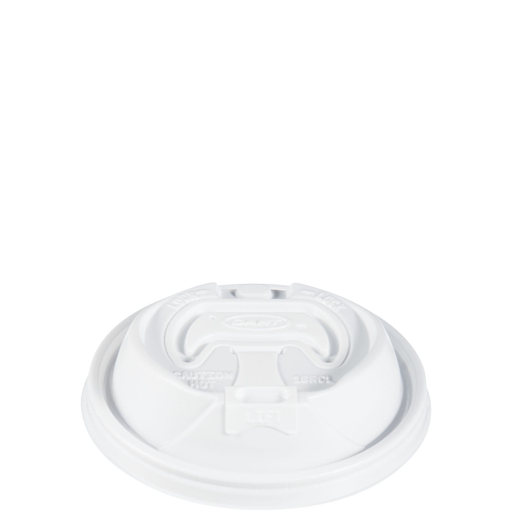 Dart® Optima® Lid Dome 3.85X0.98 IN HIPS White For 12-24 OZ Hot Cup Reclosable Tab 100 Count/Pack 10 Packs/Case