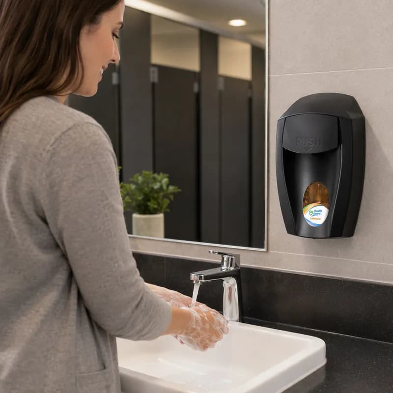 EZ Foam® Soap Dispenser Foam Black Manual Surface Mount 1/Each