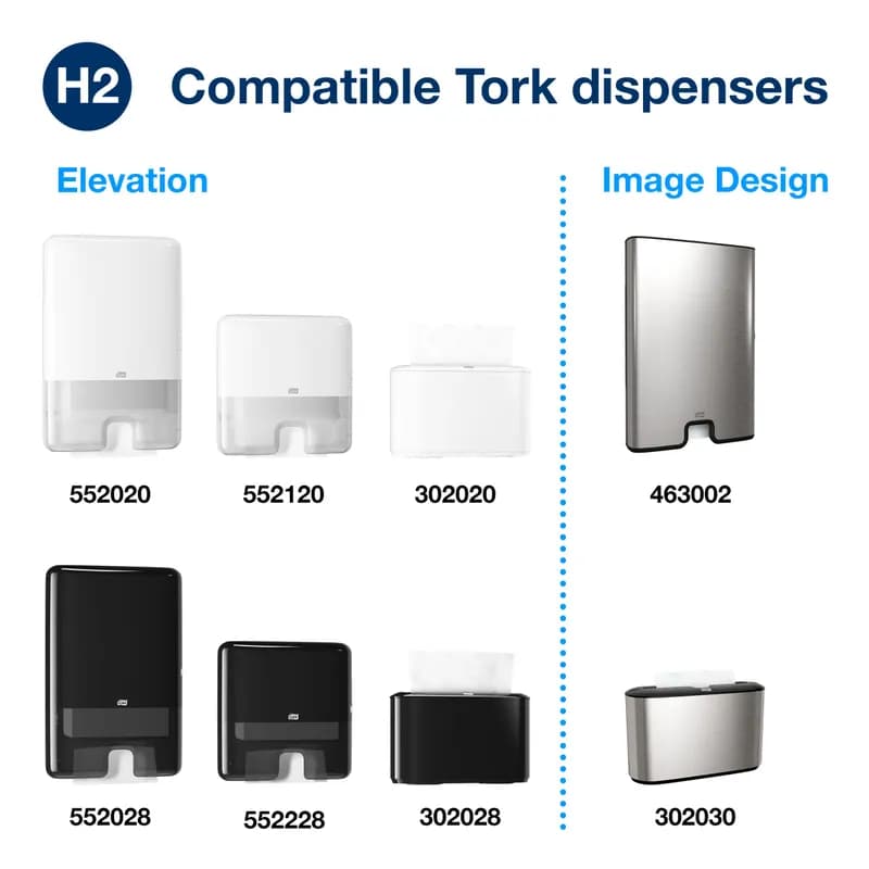 Tork Folded Paper Towel H2 9.5X9 IN 3.2X9 IN White Multifold Z Refill 250 Sheets/Pack 12 Packs/Case 3000 Sheets/Case
