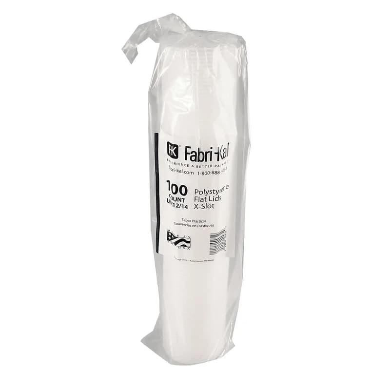 RK Lid Flat 3.6X0.3 IN HIPS Translucent For 12-14 OZ Cold Cup With Hole Identification 1000/Case