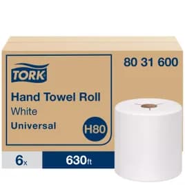 Tork Controlled® Roll Paper Towel H80 8IN X630FT White Standard Roll Y-Notch Embossed Refill 6 Rolls/Case