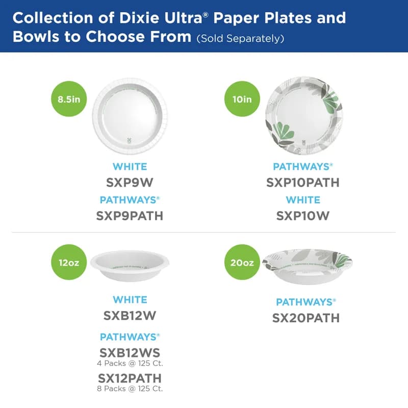 Dixie® Ultra Bowl 12 OZ Paper Multicolor Pathways Heavyweight 1000/Case