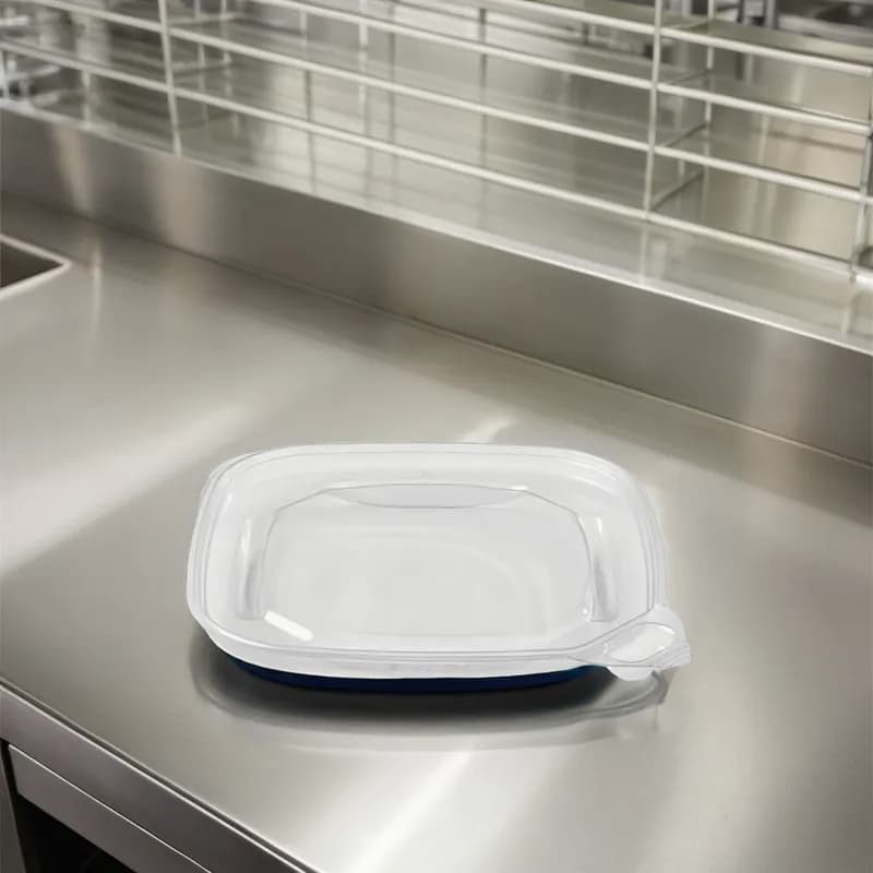 Evolutions® Lid 1 Compartment PET Square For Deli Container Unhinged Tamper-Evident Tamper-Resistant 400/Case