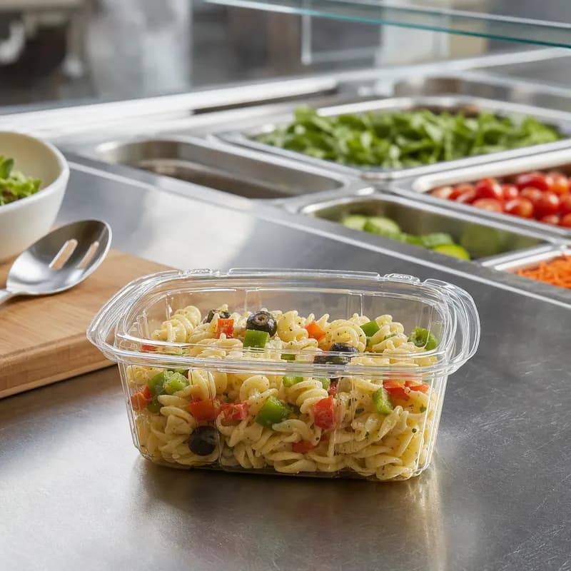 Crystal Seal® Deli Container Base 8 OZ PET Clear Tamper-Evident Tamper-Resistant 210/Case
