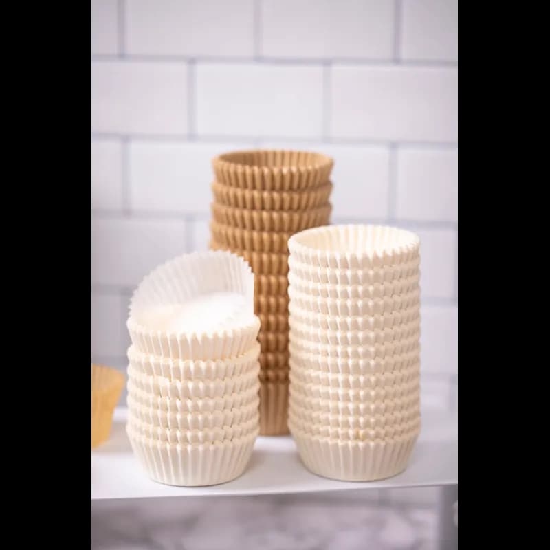 Cupcake Baking Cup 4.5X1.875 IN Paper White Fluted 10000/Case