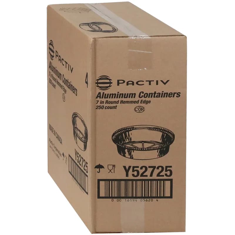 Take-Out Container Base 6.6X1.5 IN Aluminum Silver Round Hemmed Edge Grease Resistant 250/Case