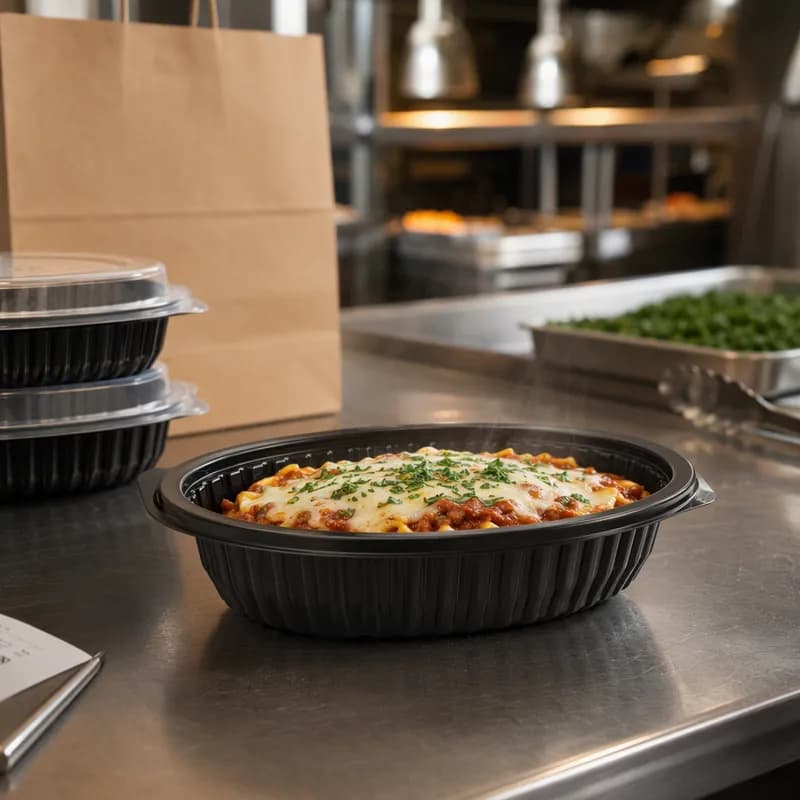 Casserole Take-Out Container Base PP Oval Microwave Safe 250/Case