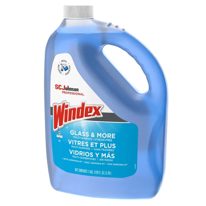 Windex® Powerized Clean Scent Window & Glass Cleaner 1 GAL Multi Surface RTU Ammoniated 4/Case