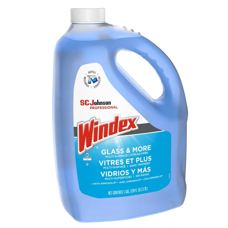Windex® Powerized Clean Scent Window & Glass Cleaner 1 GAL Multi Surface RTU Ammoniated 4/Case