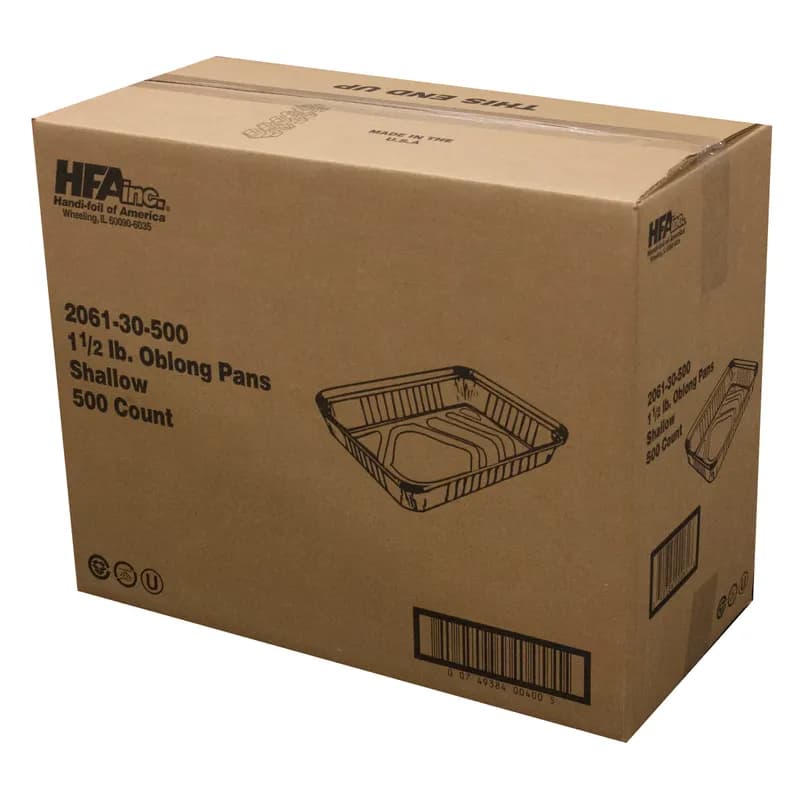 Take-Out Container Base 8.625X6X1.25 IN Aluminum Silver Oblong 500/Case