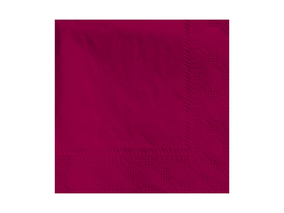 Beverage Napkins 10X10 IN Burgundy Paper 2PLY 1/4 Fold 1000/Case
