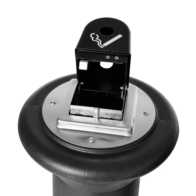GroundsKeeper® Smoking Receptacle 13X13X38.38 IN Black Metal 1/Each