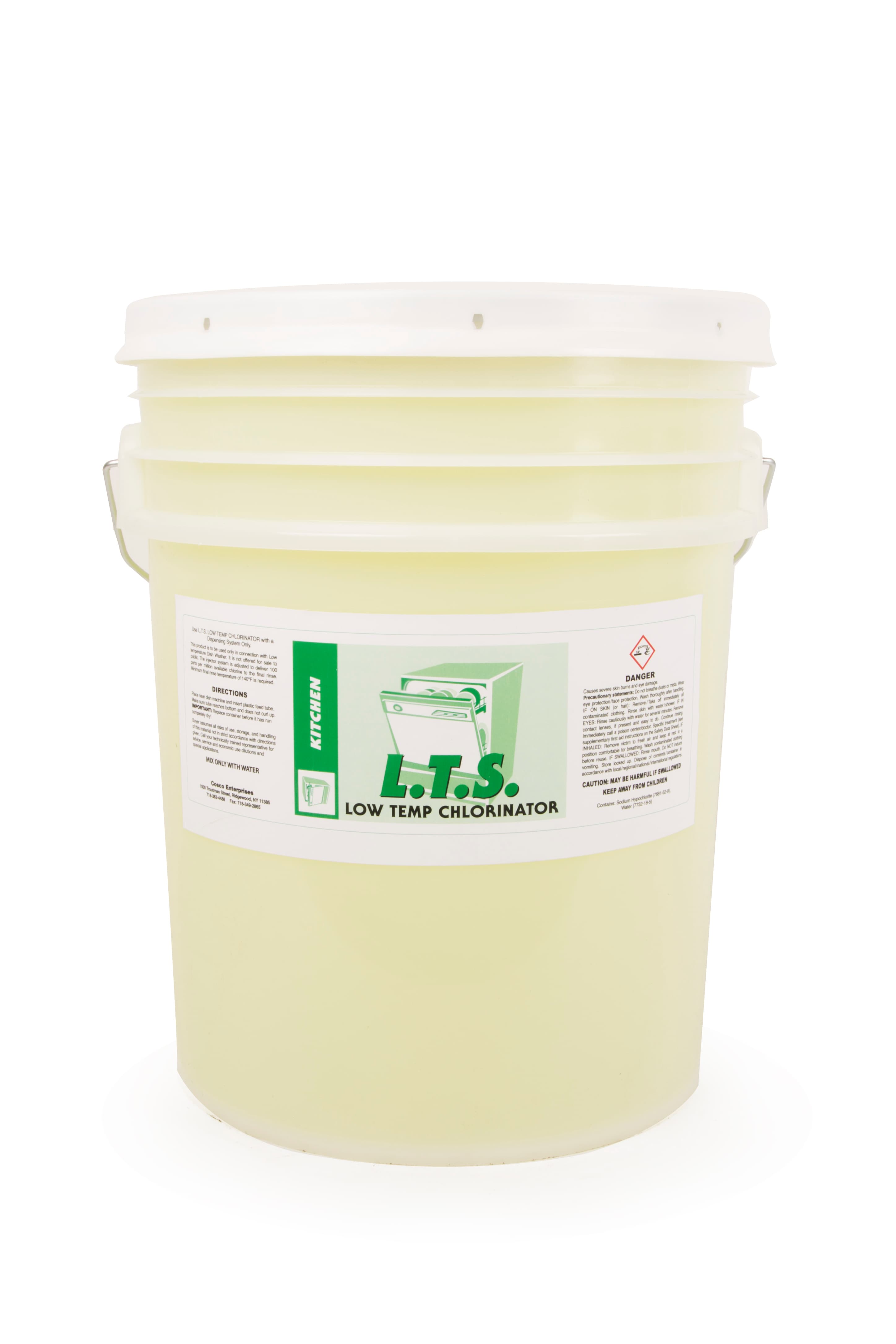 Unscented Dishmachine Sanitizer 5 GAL Low Temperature Liquid Chlorinator 1/Pail