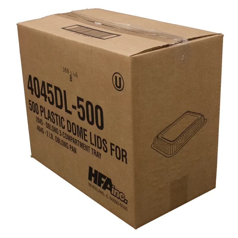 Lid Dome 8X6X1 IN Plastic Clear Rectangle For Container 500/Case