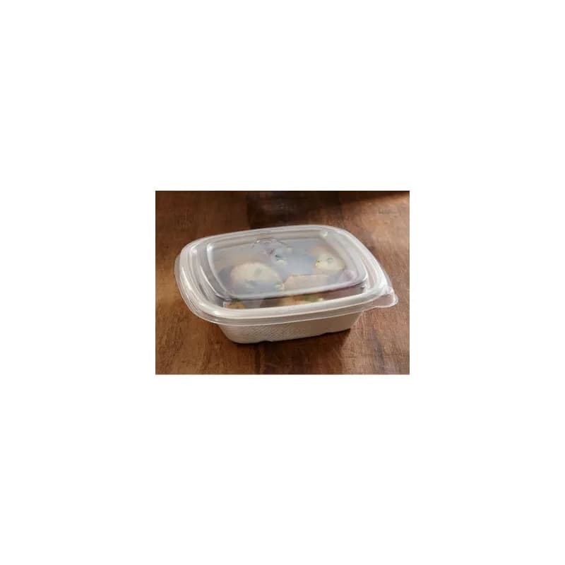Take-Out Container Base 6.3X6.3X1.6 IN Pulp Fiber PLA Kraft Square 150/Case
