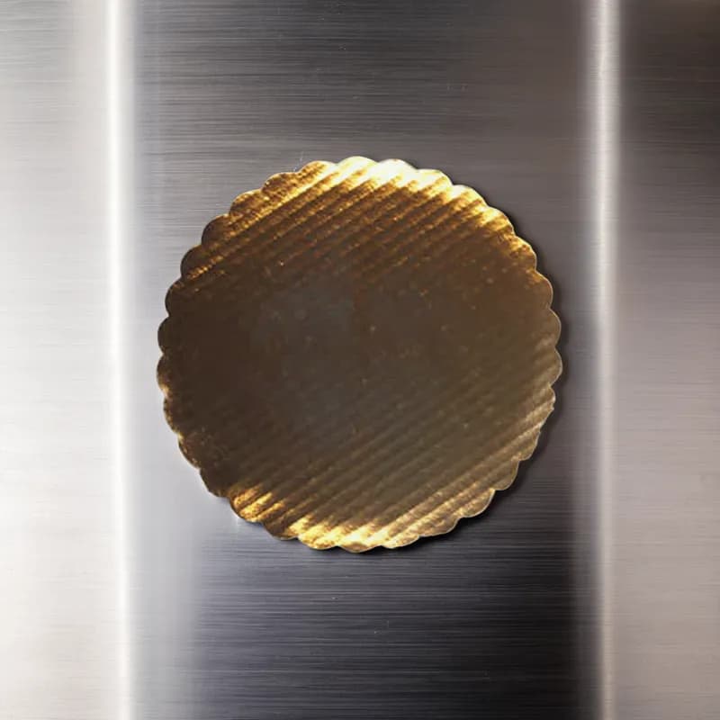 Cake Board 14 IN Corrugated Paperboard Gold Round Scalloped 100/Case
