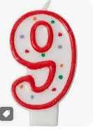 Number Candle #9 12/Pack