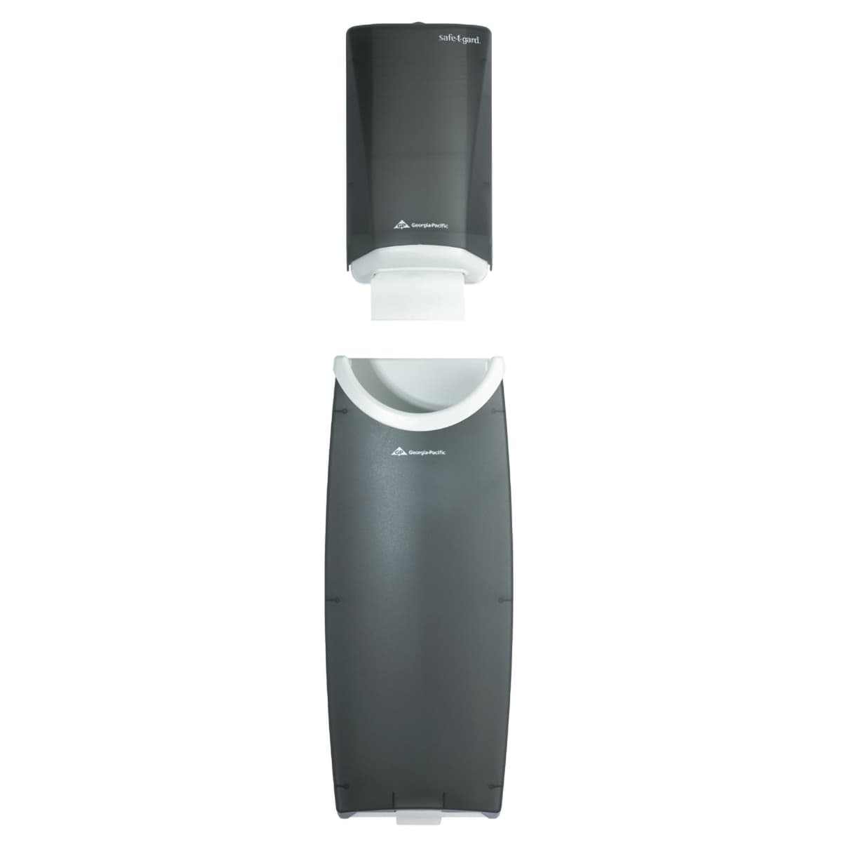 Safe-T-Gard® Paper Towel Dispenser & Waste Receptacle 4X6.6X11 IN Smoke 1/Each