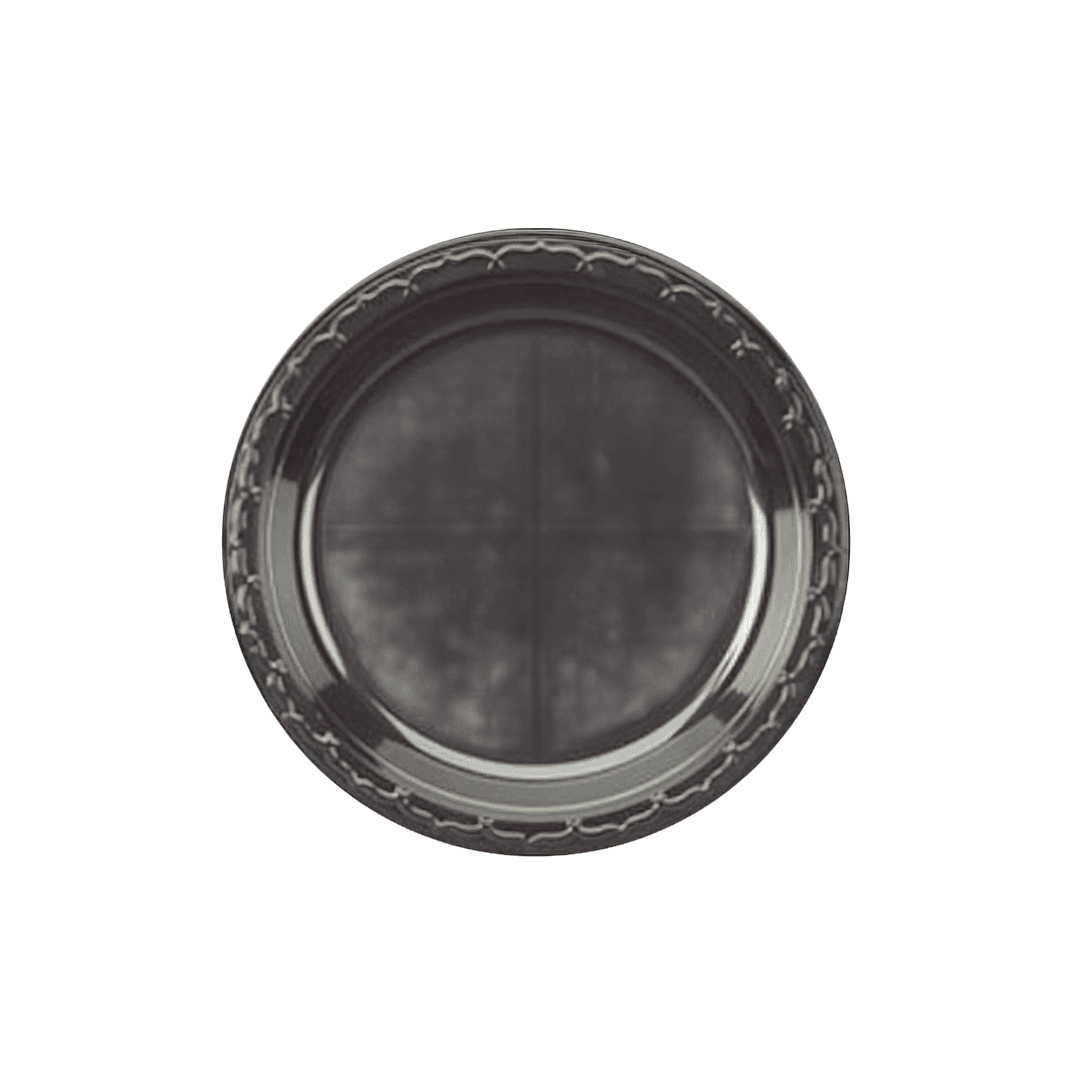 Plate 7 IN Plastic Black Round Heavy Duty 1000/Case
