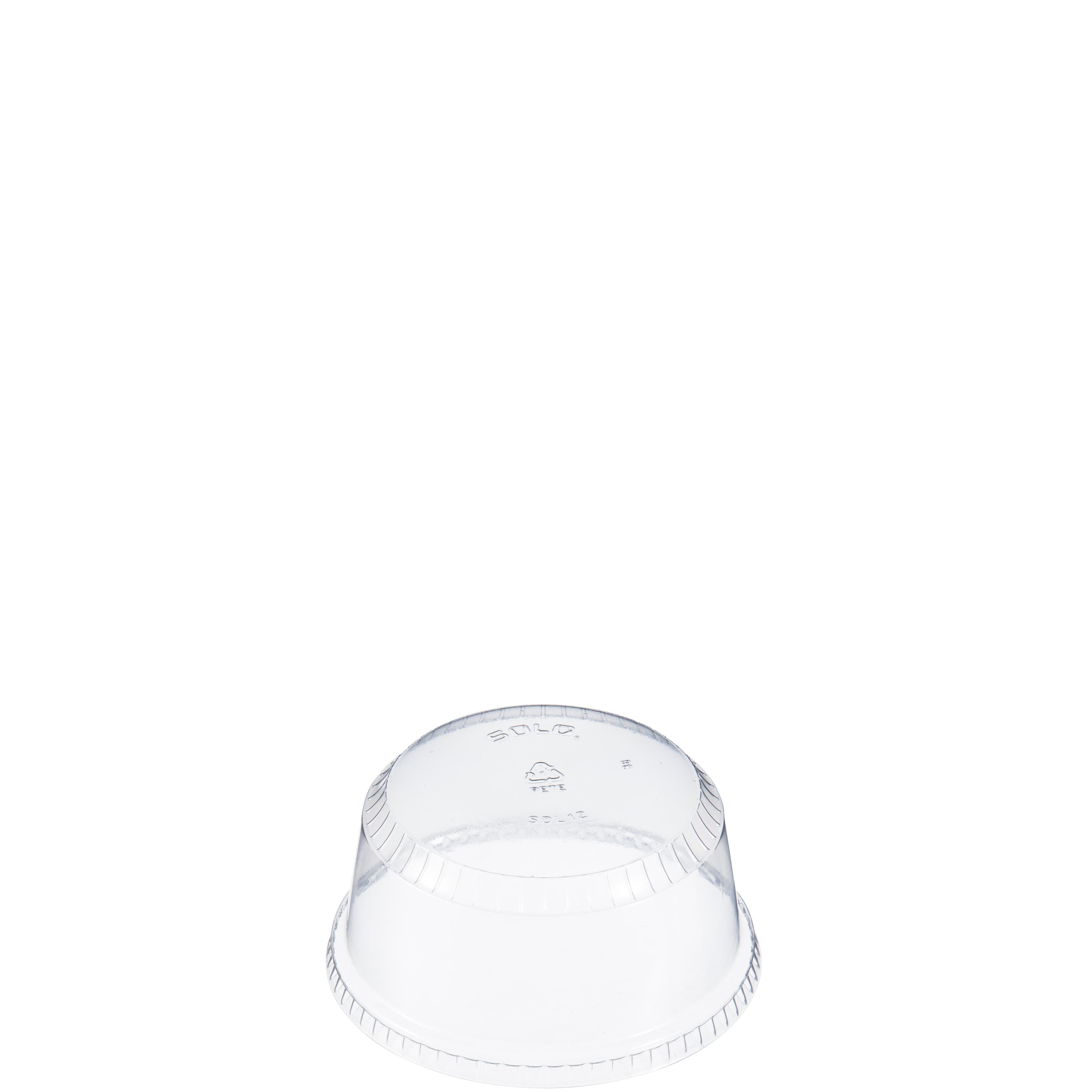 Solo® SoloServe® Lid Dome 3.993X2.04 IN 1 Compartment PET Clear For 12 OZ Container No Hole 50 Count/Pack 20 Packs/Case