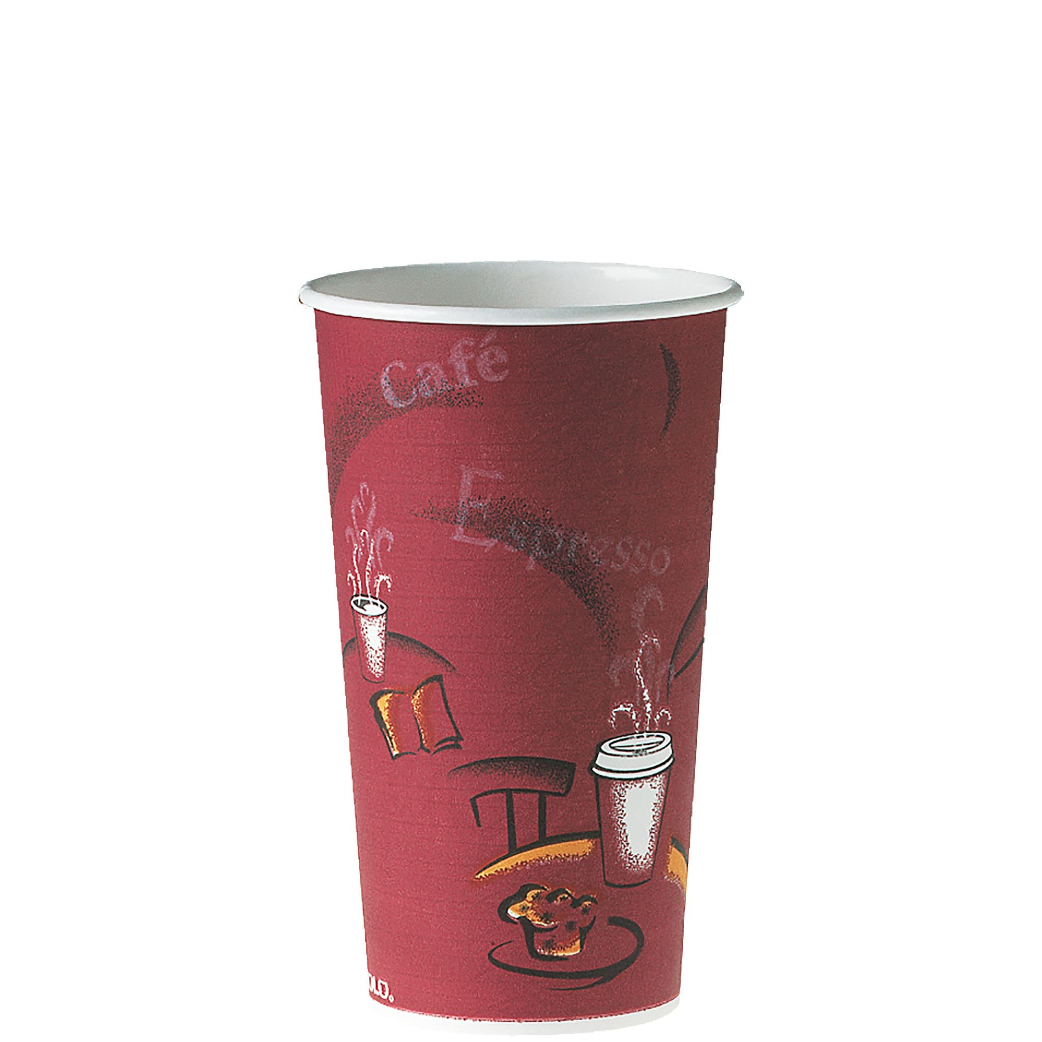 Solo® Hot Cup 20 OZ SSP Multicolor Bistro® 40 Count/Pack 15 Packs/Case 600 Count/Case