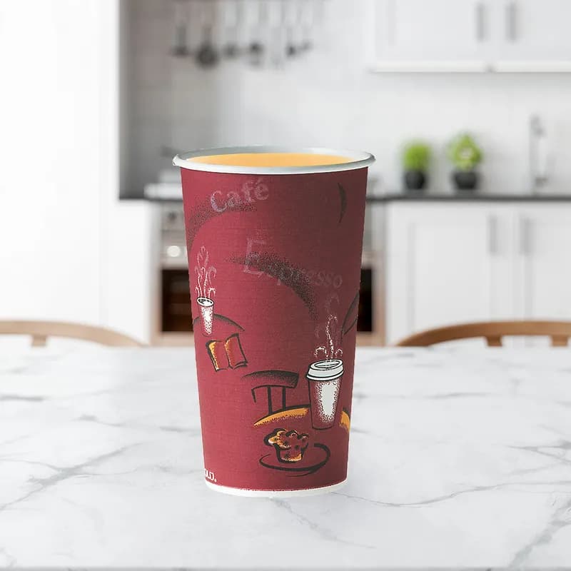 Solo® Hot Cup 20 OZ SSP Multicolor Bistro® 40 Count/Pack 15 Packs/Case 600 Count/Case