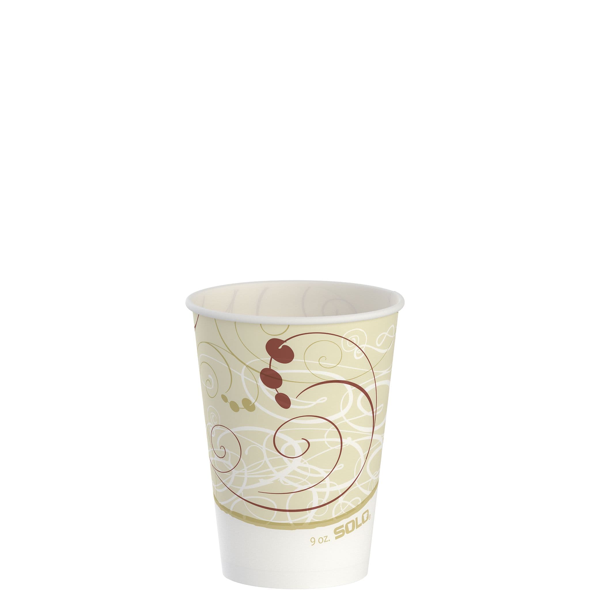 Solo® Cup 9 OZ Wax Coated Paper Multicolor Symphony® Stock Print 100 Count/Pack 20 Packs/Case 2000 Count/Case