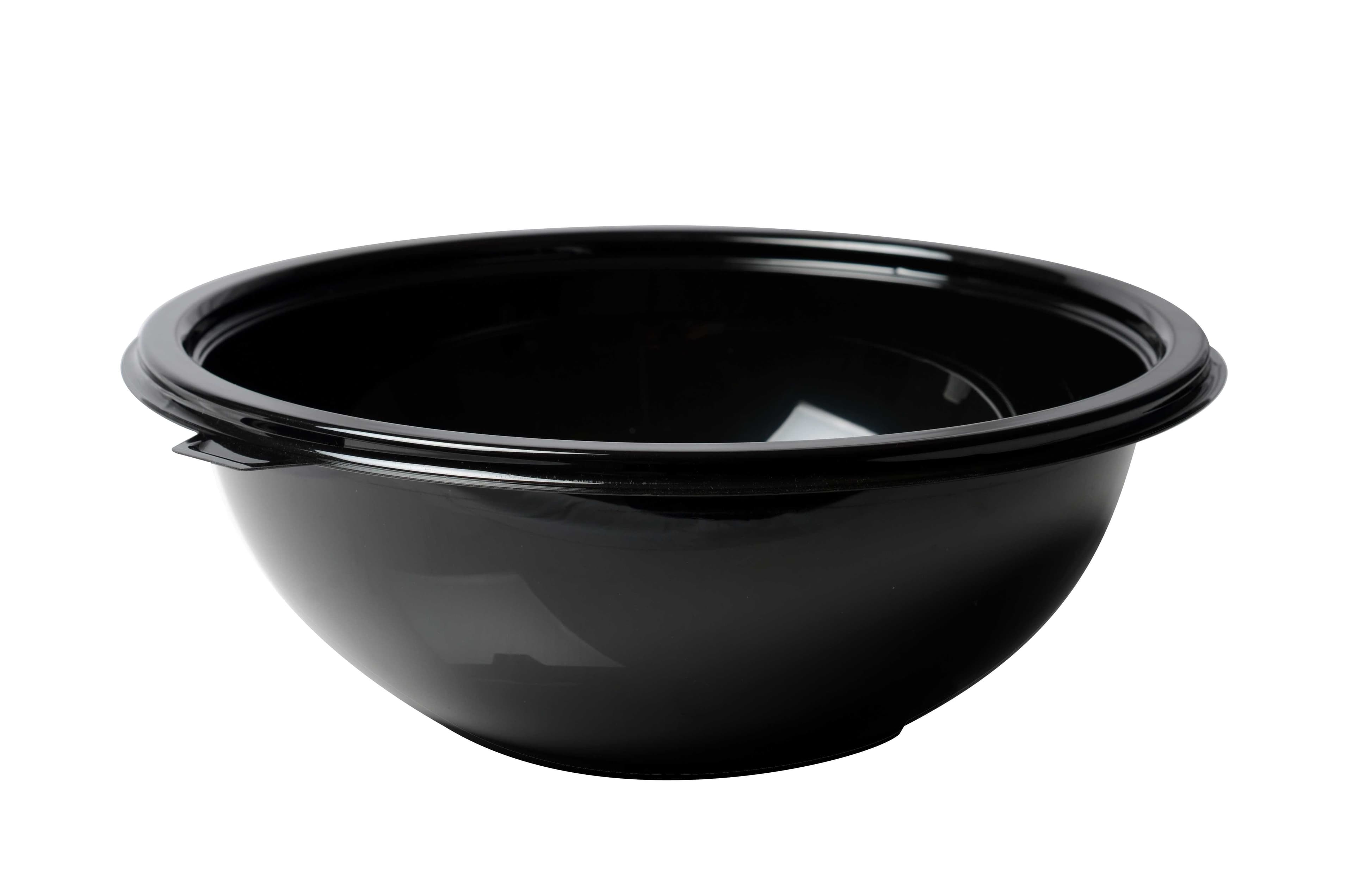 Salad Bowl 160 OZ PET Black Round 25/Case