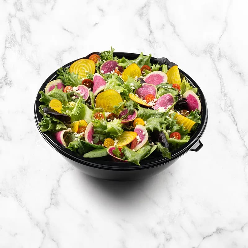 Salad Bowl 160 OZ PET Black Round 25/Case
