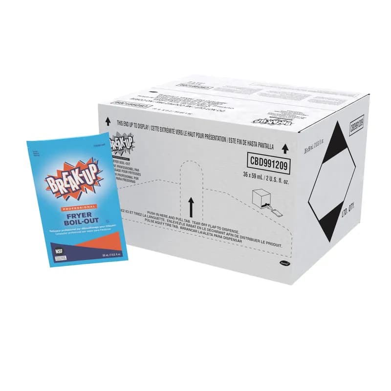 Suma® Break-Up® Boil-Out Fryer Cleaner 2 FLOZ Non-Caustic Liquid RTU Kosher 36/Case