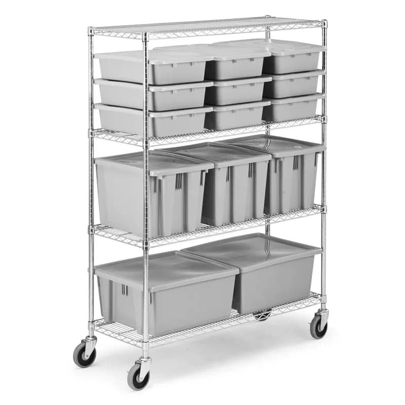 ProSave® Ingredient Bin Mobile Rack 18.00X50.00X67.16 IN Chrome Metal 1/Each
