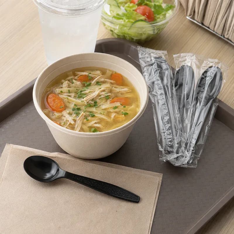 Soup Spoon PS Black Heavy Duty Individually Wrapped 1000/Case