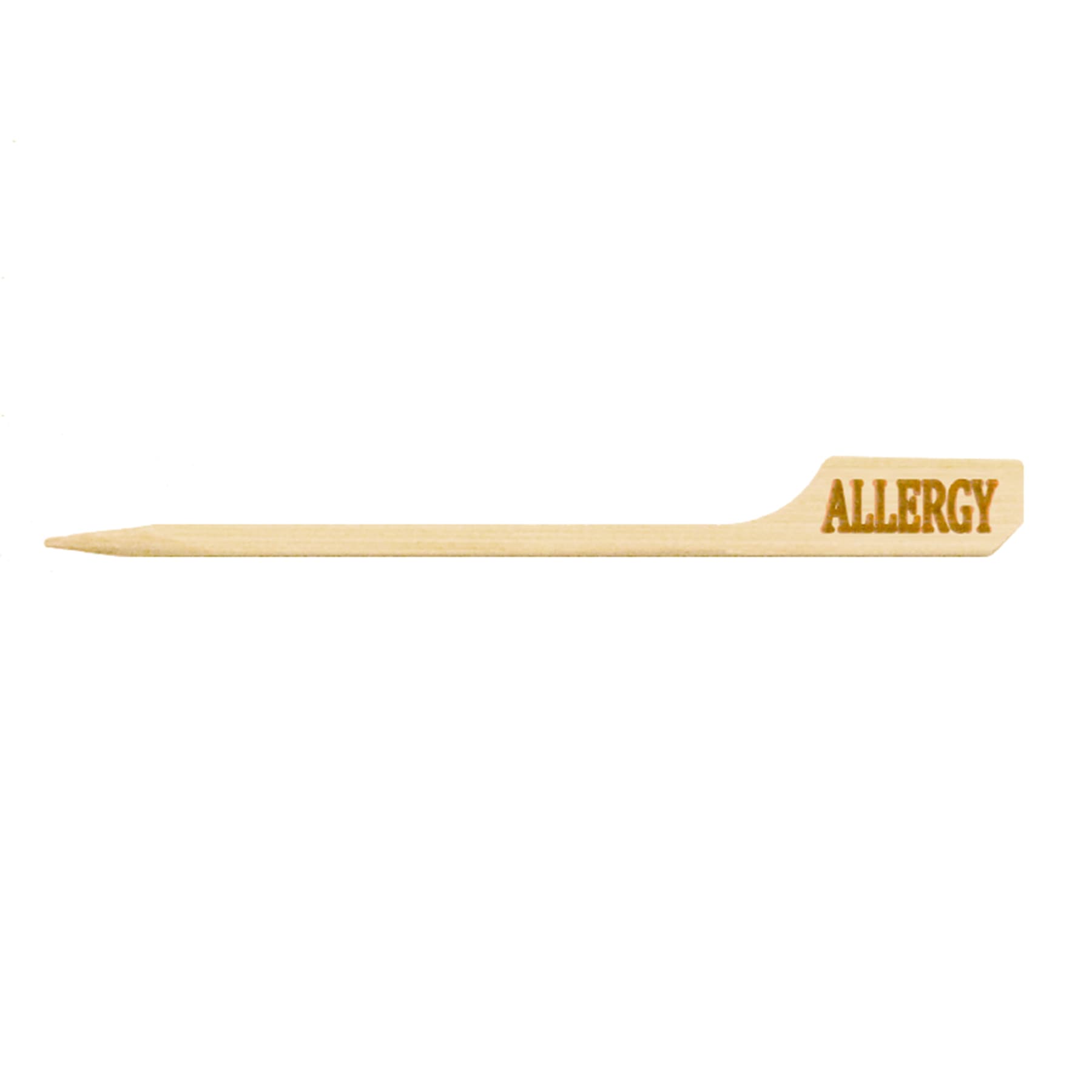 Allergy Label Pick 3.5X0.03 IN Bamboo Natural 100 Count/Pack 10 Packs/Case 1000 Count/Case