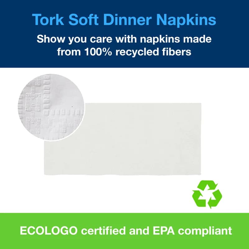 Dinner Napkins 15X16.75 IN 3.75X8.5 IN White Paper 2PLY 1/8 Fold Refill Embossed 100 Count/Pack 28 Packs/Case