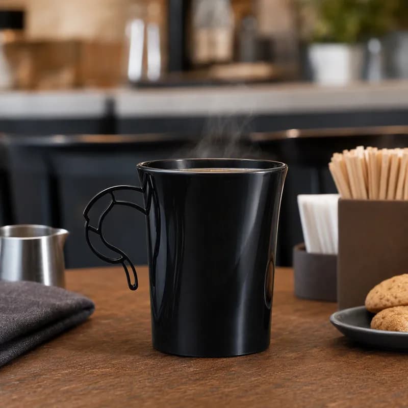 WNA Cup Mug 8 OZ Plastic Black 192/Case