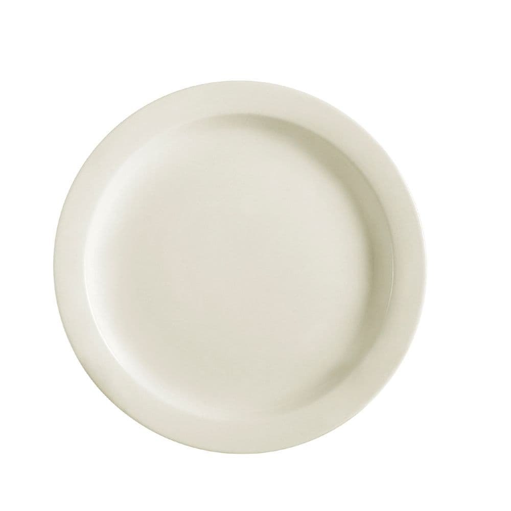 Plate 10.5 IN Stoneware American White Narrow Rim 12/Case