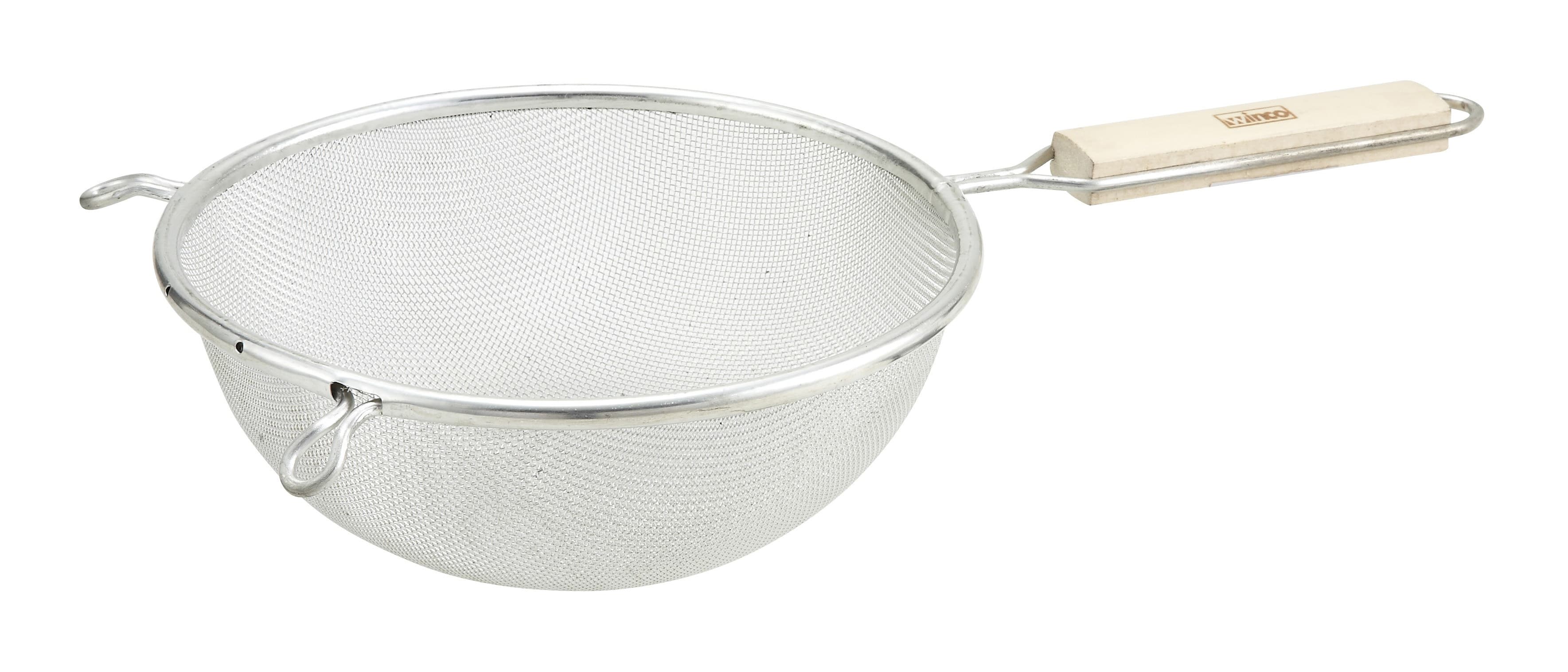 Strainer 10.38 IN Stainless Steel Wood Single Fine Mesh 1/Each