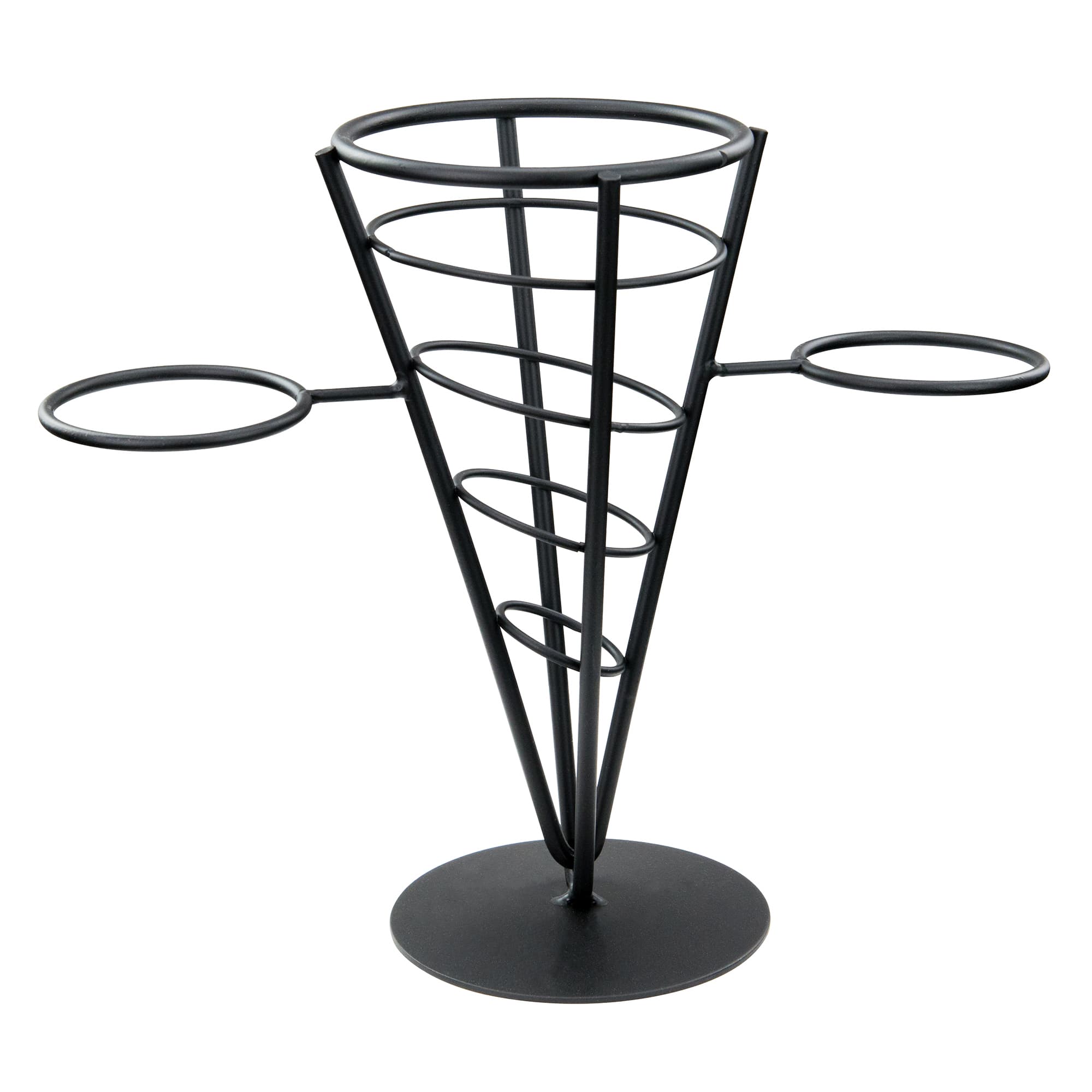 French Fry Holder Aluminum Black Cone Single 1/Each