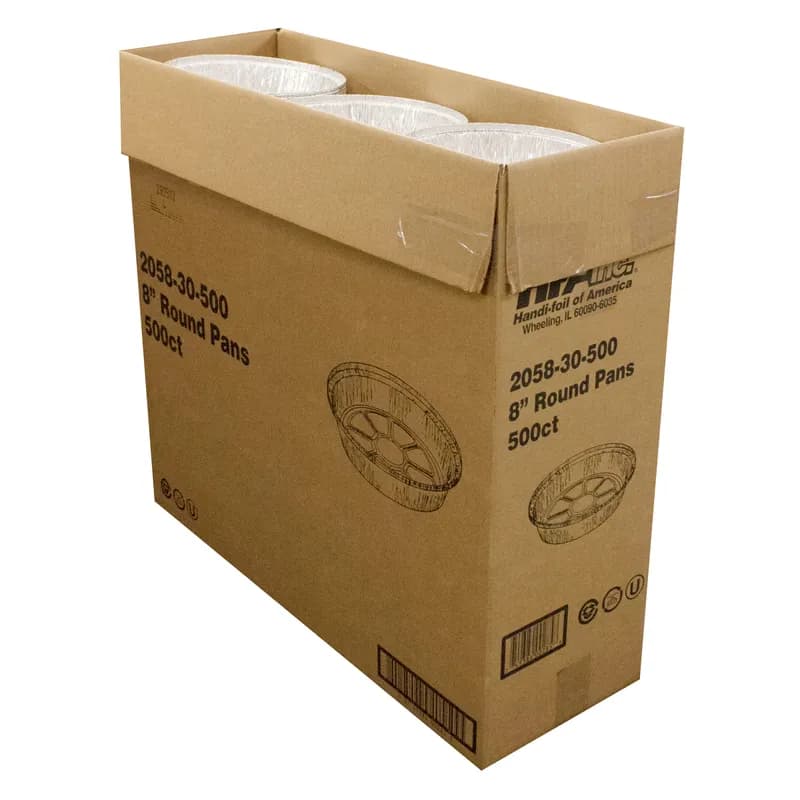 Take-Out Container Base 8 IN Aluminum Silver Round 500/Case