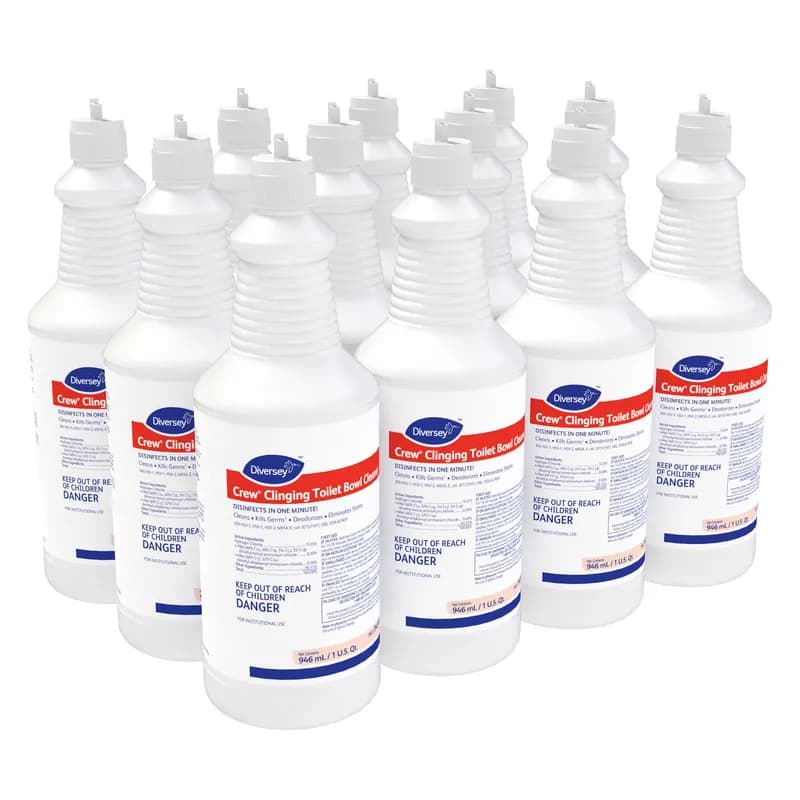 Crew® Mint Toilet Bowl Cleaner 1 QT Liquid RTU Hydrochloric Acid Clinging 12/Case