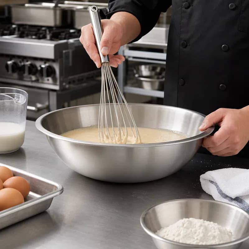 Mixing Bowl 13.75X5 IN 8 QT Stainless Steel Shallow Depth Heavy Duty Dishwasher Safe 1/Each
