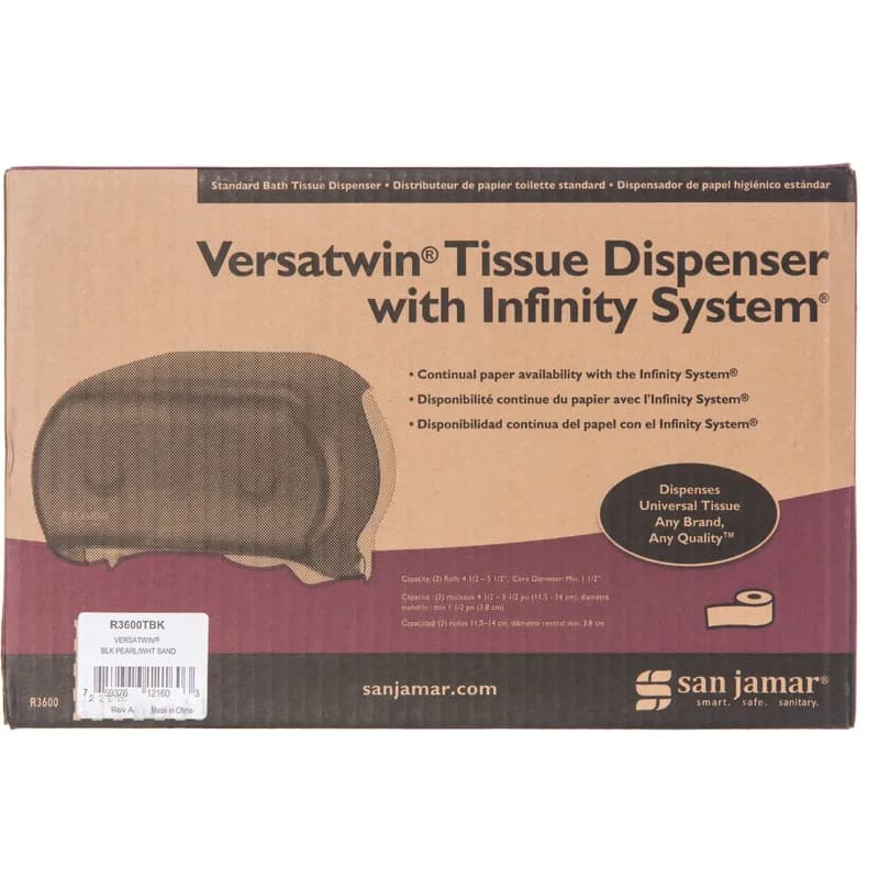 San Jamar Toilet Paper Dispenser 8.75X13.00X6.50 IN HIPS Smoke Dual 1/Each