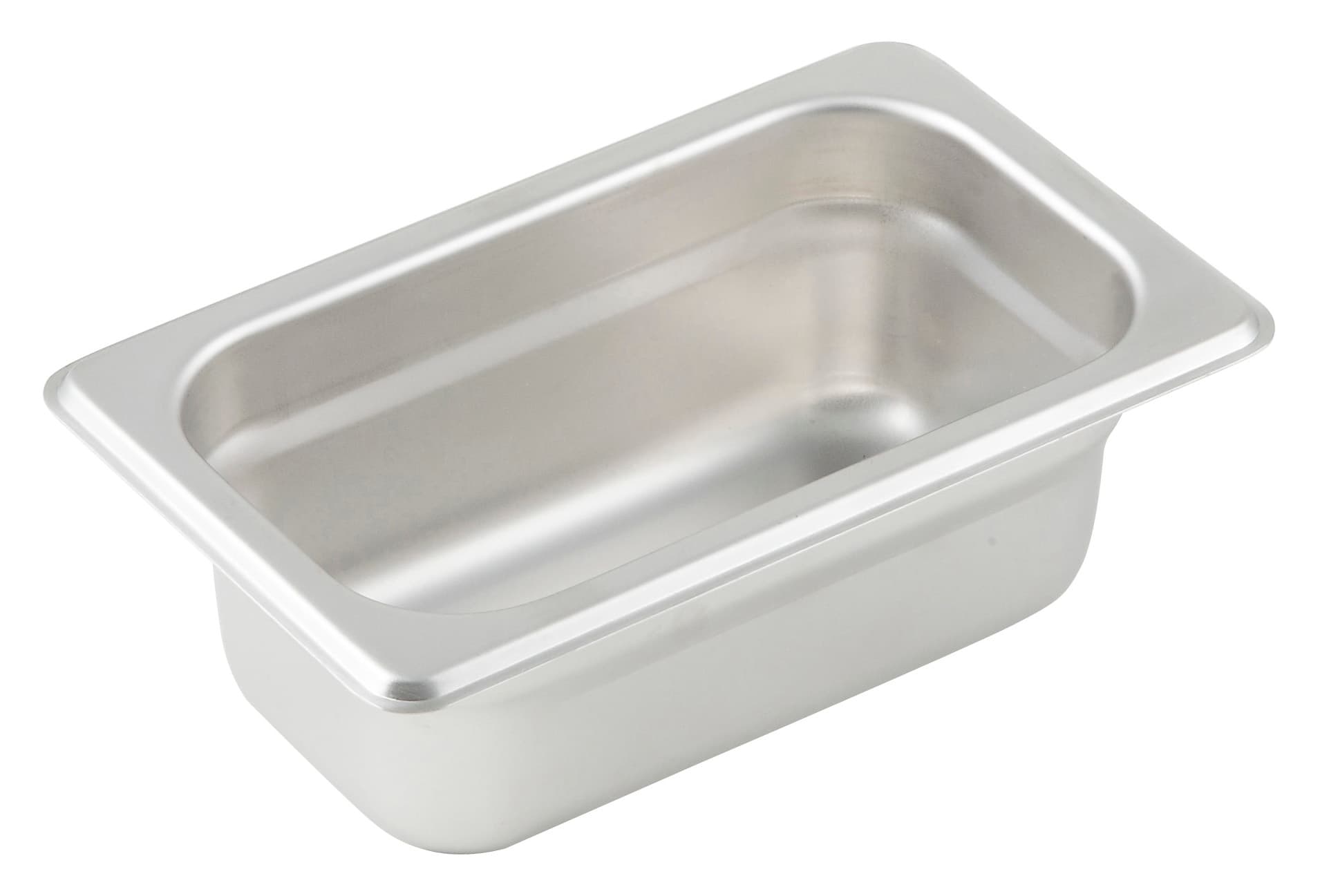 Steam Table Pan 1/9 Size 7X6.44X2.56 IN 18/8 Stainless Steel Rectangle Anti-Jam Reinforced Dishwasher Safe 1/Each