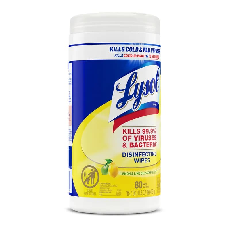 Lysol® Citrus Scent One-Step Disinfectant Multi Surface Wipe 80 Count/Pack 6 Packs/Case 480 Count/Case